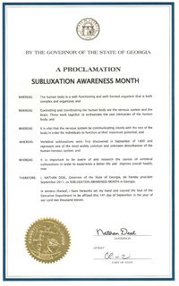 Subluxation Awareness proclamation can be seen at Braile Chiropractic in Marietta GA